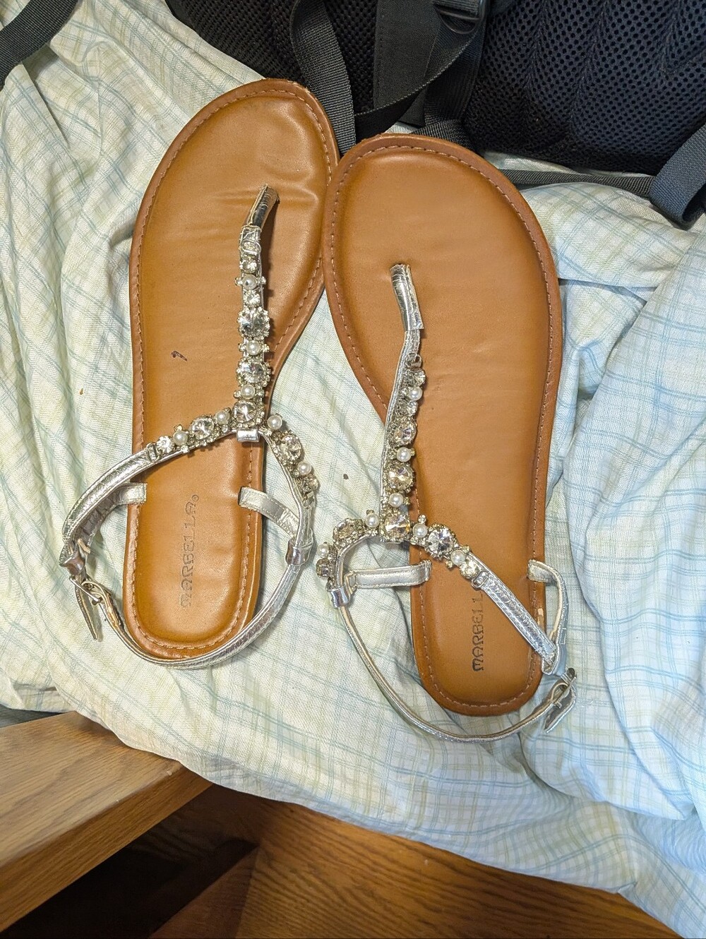 Well Worn Silver Gem Thong sandals